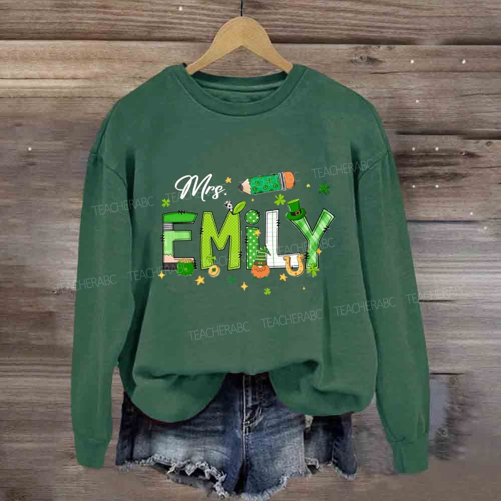 Personalized Name Saint Patrick's Day Emily Sweatshirt