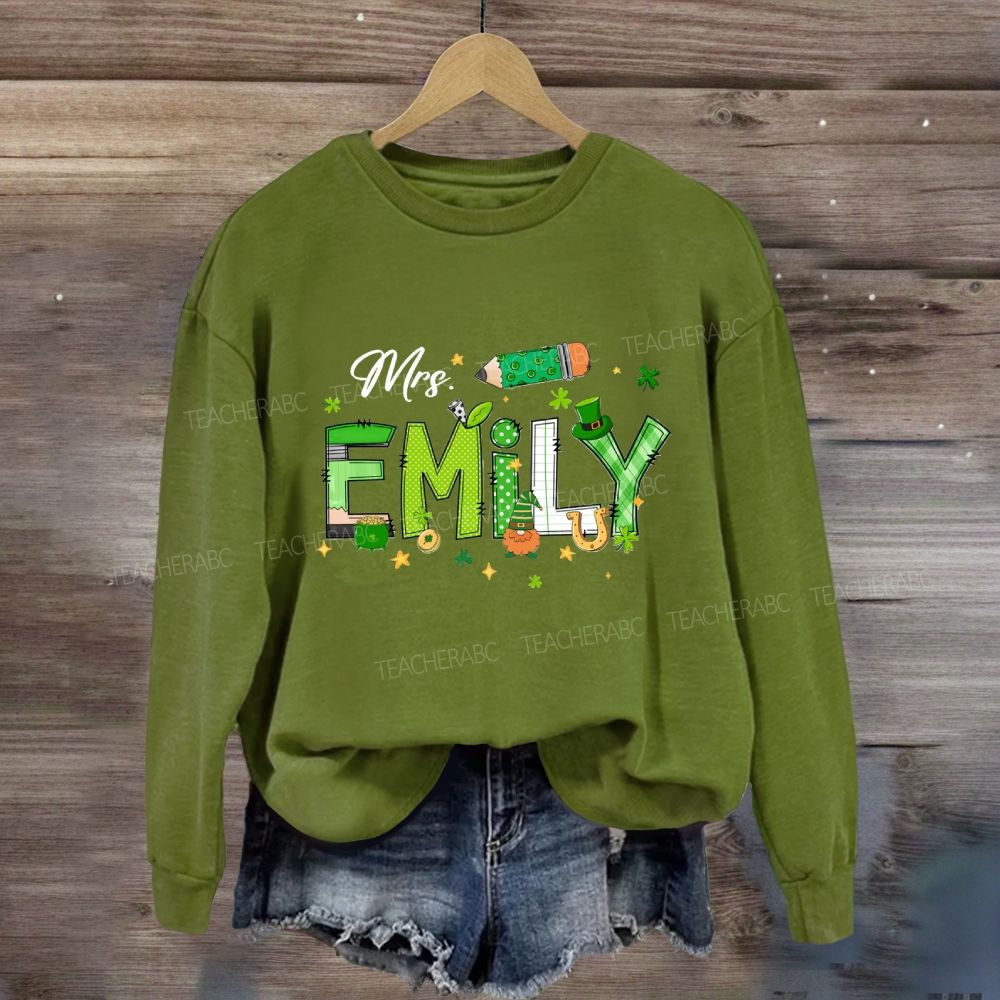 Personalized Name Saint Patrick's Day Emily Sweatshirt