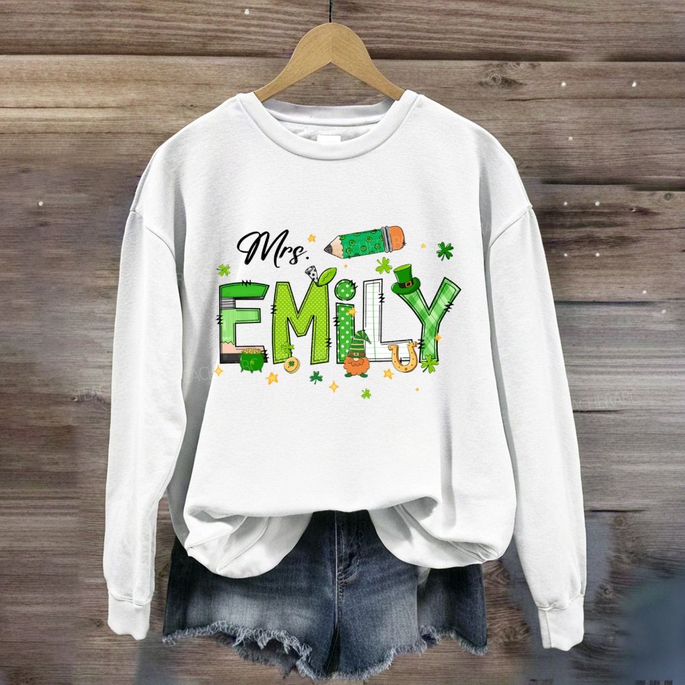 Personalized Name Saint Patrick's Day Emily Sweatshirt