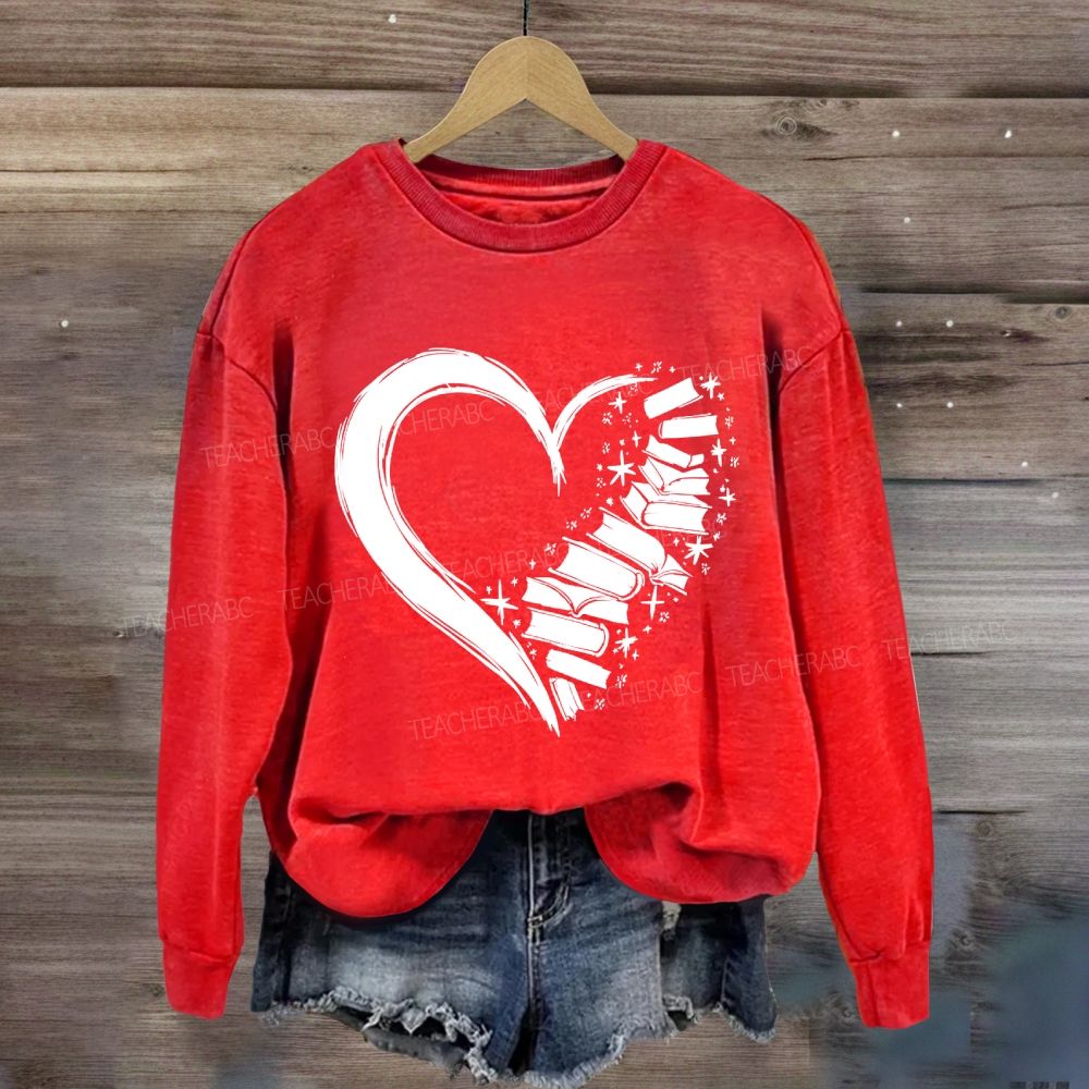 Fall In Love With Reading Heart Sweatshirt