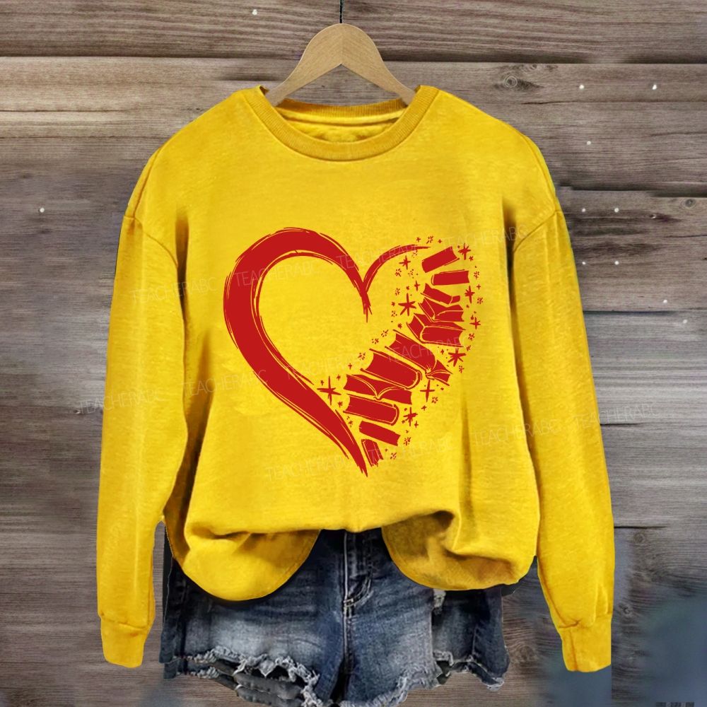 Fall In Love With Reading Heart Sweatshirt