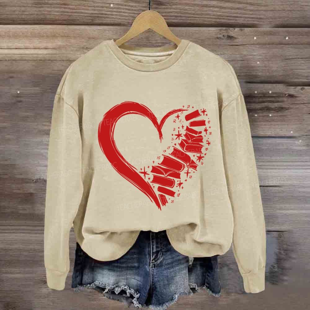 Fall In Love With Reading Heart Sweatshirt