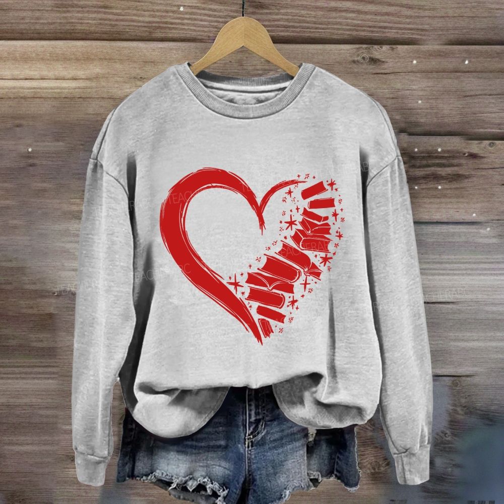 Fall In Love With Reading Heart Sweatshirt