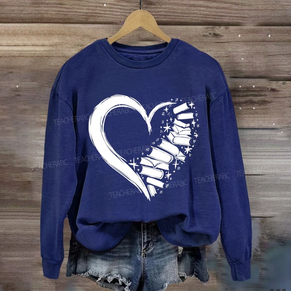 Fall In Love With Reading Heart Sweatshirt