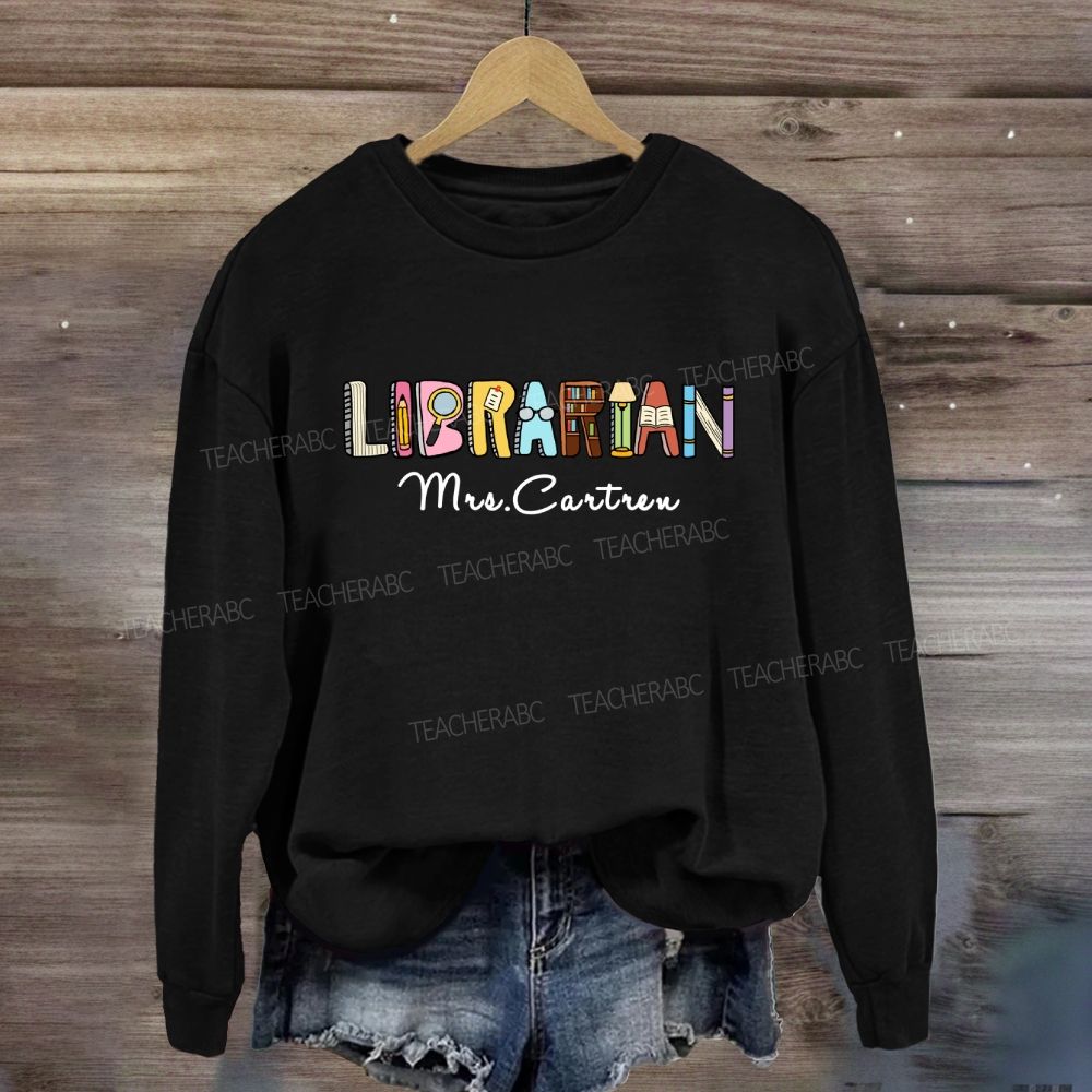 Personalized Library Name Bookshelf Sweatshirt