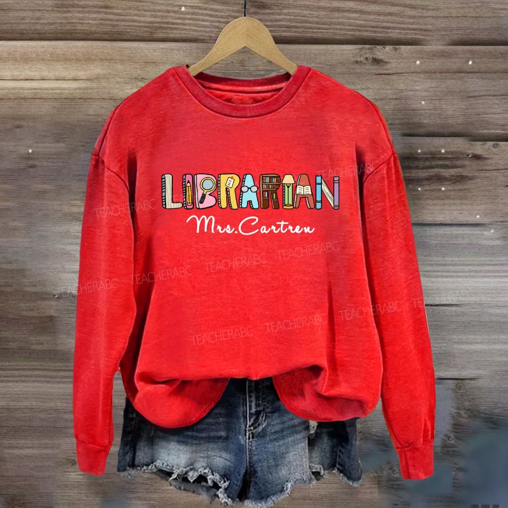 Personalized Library Name Bookshelf Sweatshirt