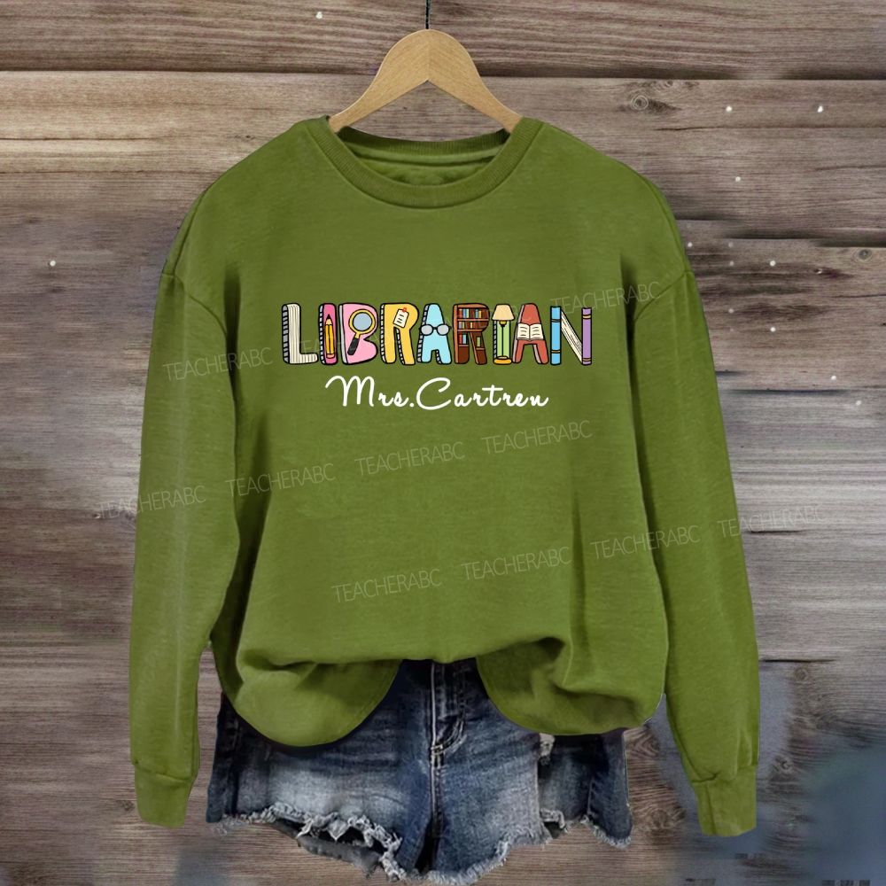 Personalized Library Name Bookshelf Sweatshirt