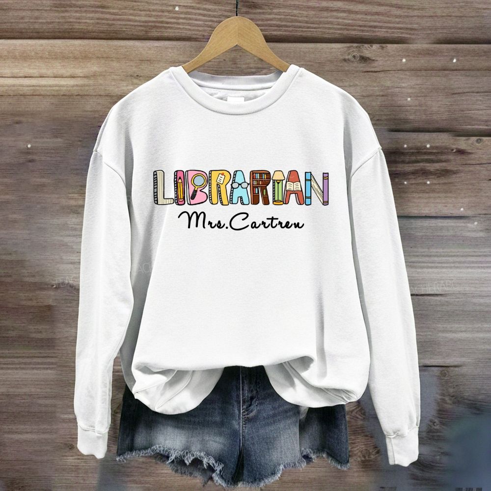Personalized Library Name Bookshelf Sweatshirt