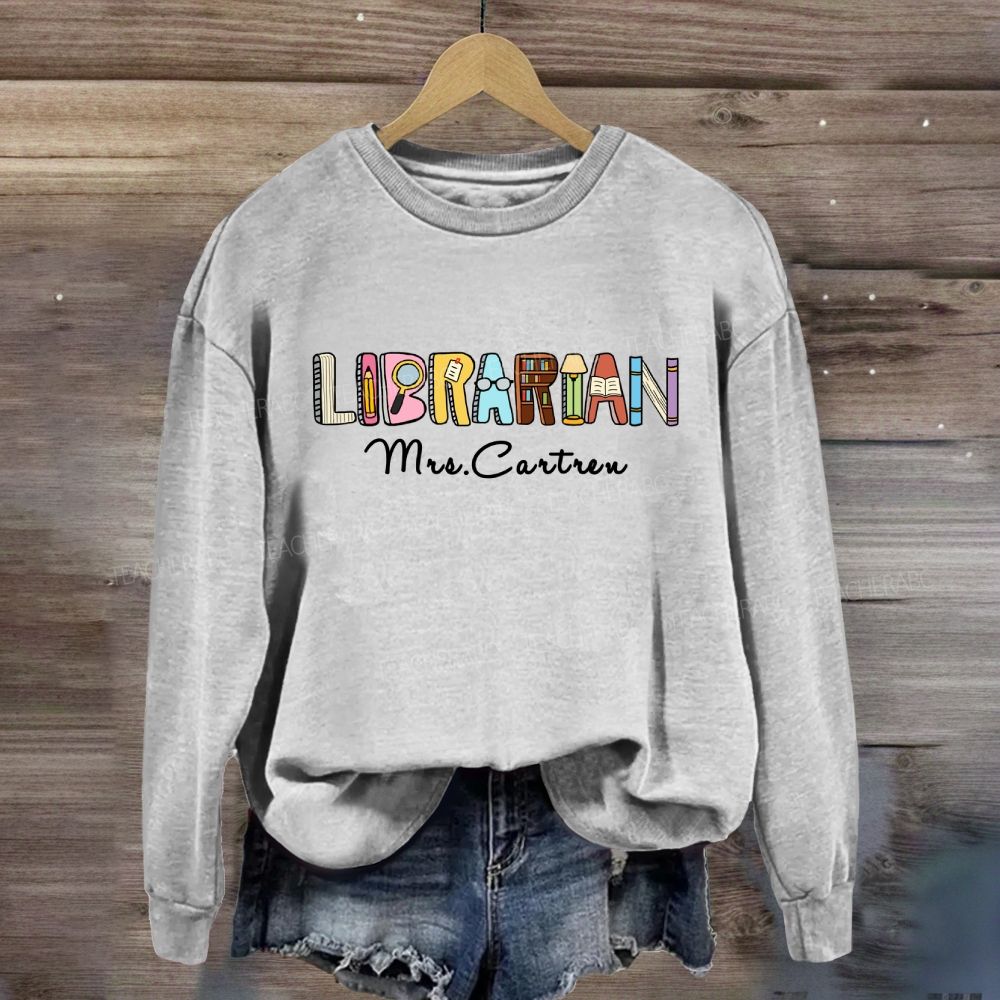 Personalized Library Name Bookshelf Sweatshirt