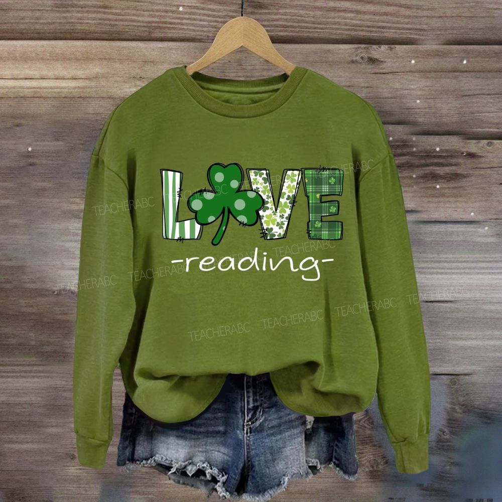 Saint Patrick's Day Love Reading Sweatshirt