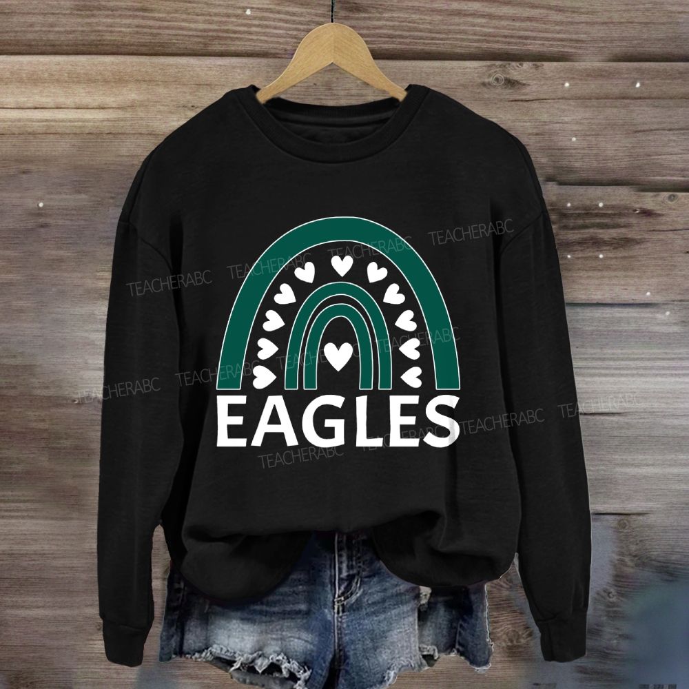 Personalized Mascot Many Hearts Print Sweatshirt