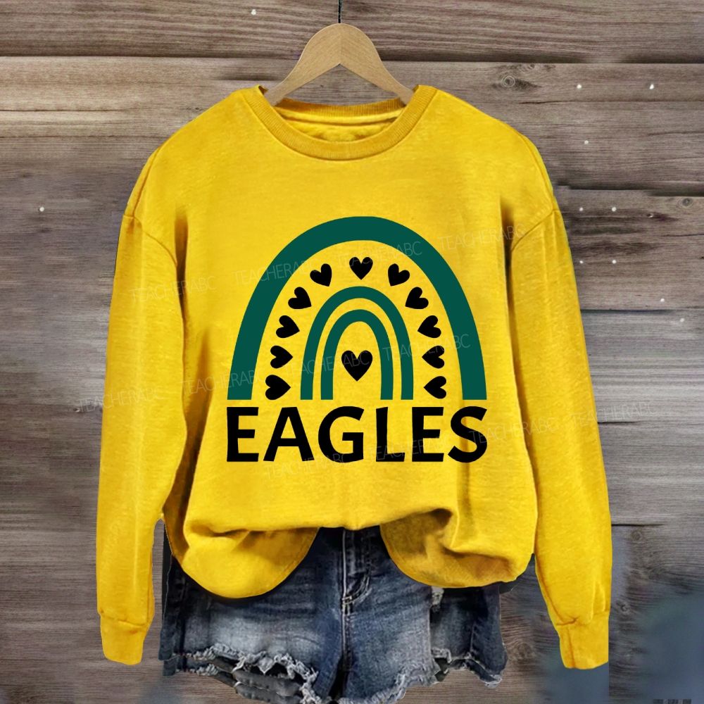 Personalized Mascot Many Hearts Print Sweatshirt