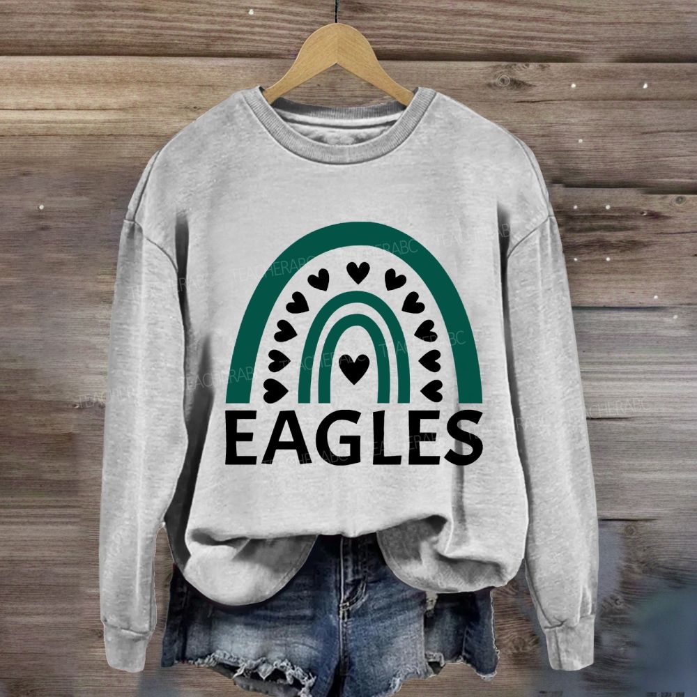 Personalized Mascot Many Hearts Print Sweatshirt