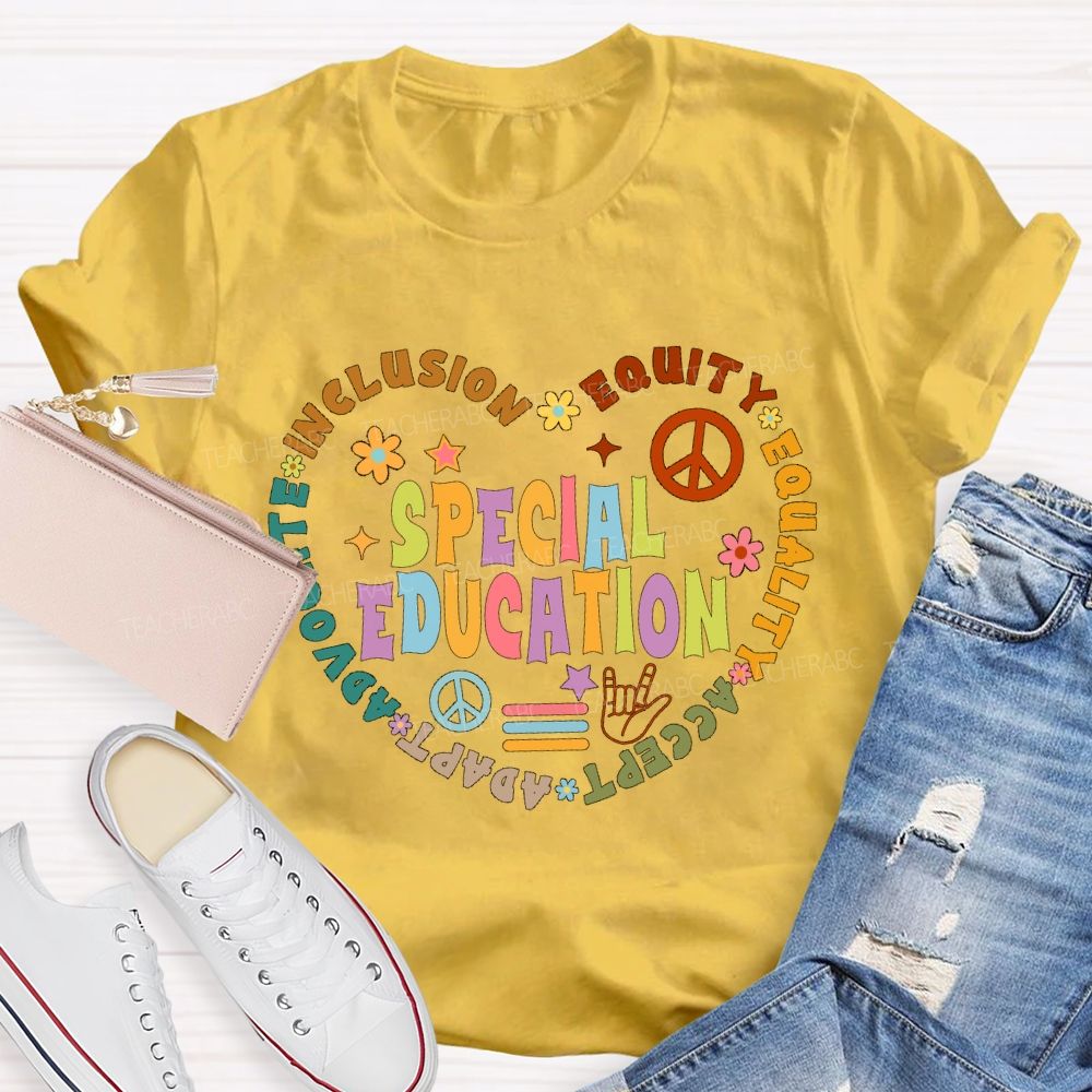 Special Education Inclusion Equity Heart T-Shirt