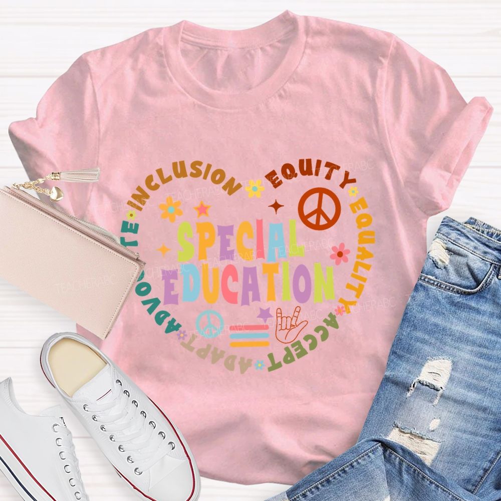 Special Education Inclusion Equity Heart T-Shirt
