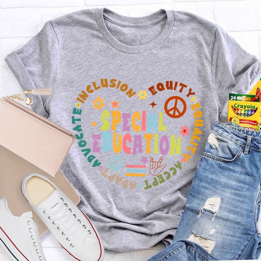 Special Education Inclusion Equity Heart T-Shirt