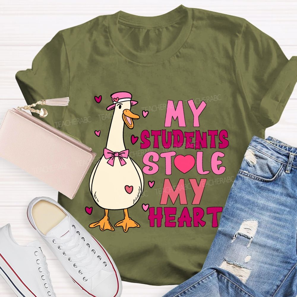 My Students Stole My Heart Pink Heart T-shirt