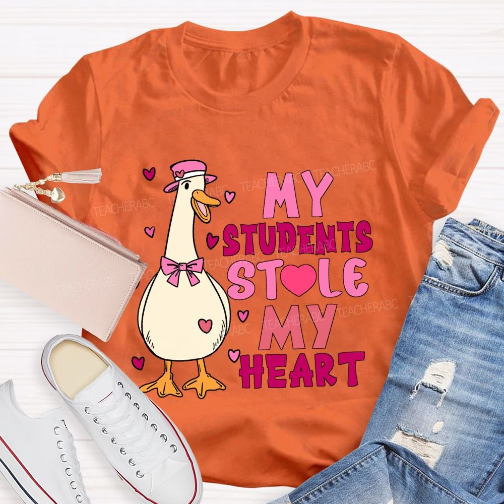 My Students Stole My Heart Pink Heart T-shirt