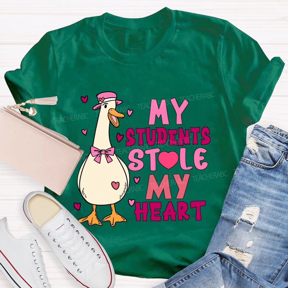 My Students Stole My Heart Pink Heart T-shirt