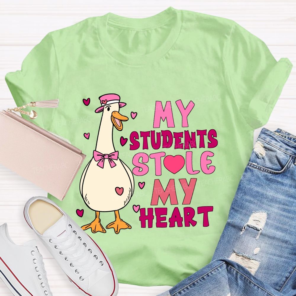 My Students Stole My Heart Pink Heart T-shirt