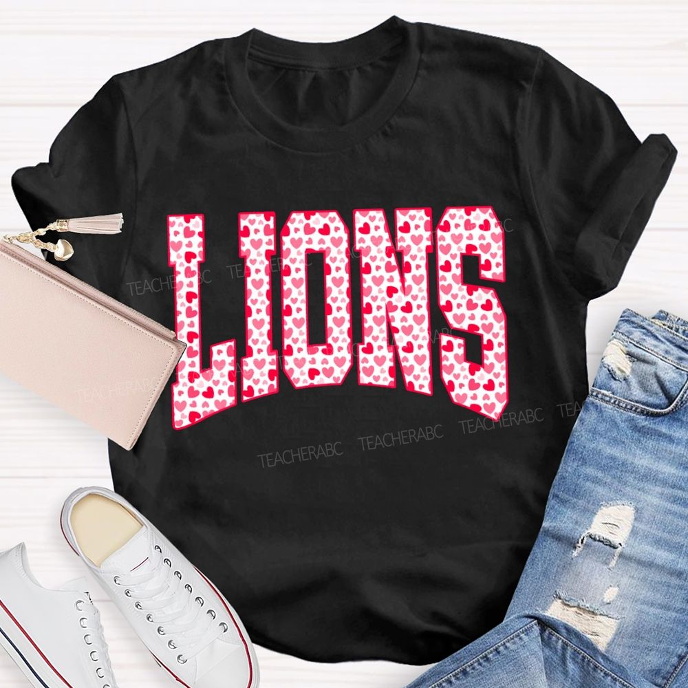 Personalized Mascot Valentine'S Day With Heart-Shaped Font T-shirt