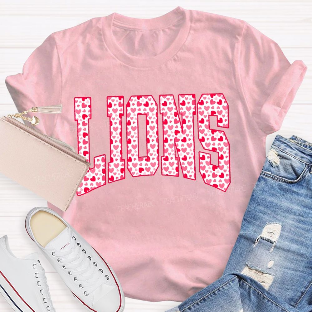 Personalized Mascot Valentine'S Day With Heart-Shaped Font T-shirt