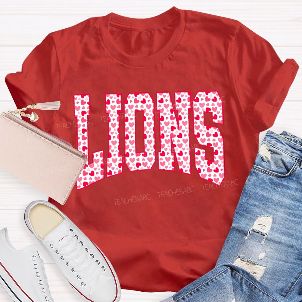 Personalized Mascot Valentine'S Day With Heart-Shaped Font T-shirt