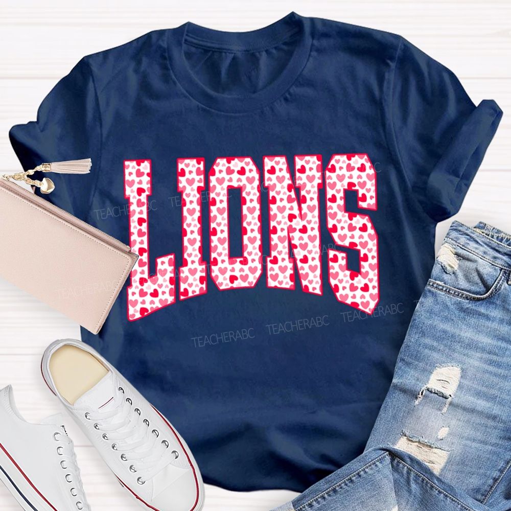 Personalized Mascot Valentine'S Day With Heart-Shaped Font T-shirt