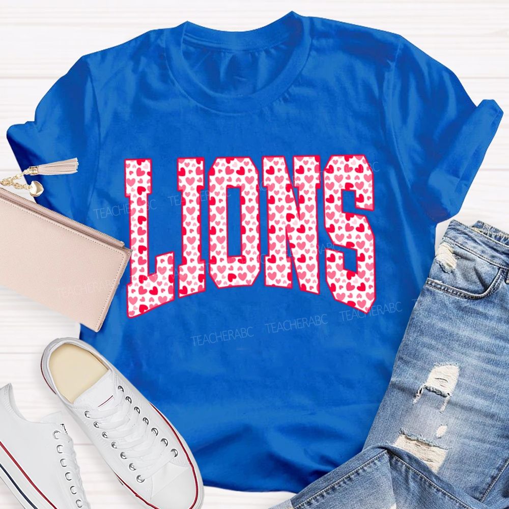 Personalized Mascot Valentine'S Day With Heart-Shaped Font T-shirt