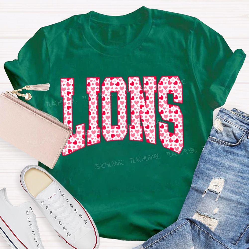 Personalized Mascot Valentine'S Day With Heart-Shaped Font T-shirt