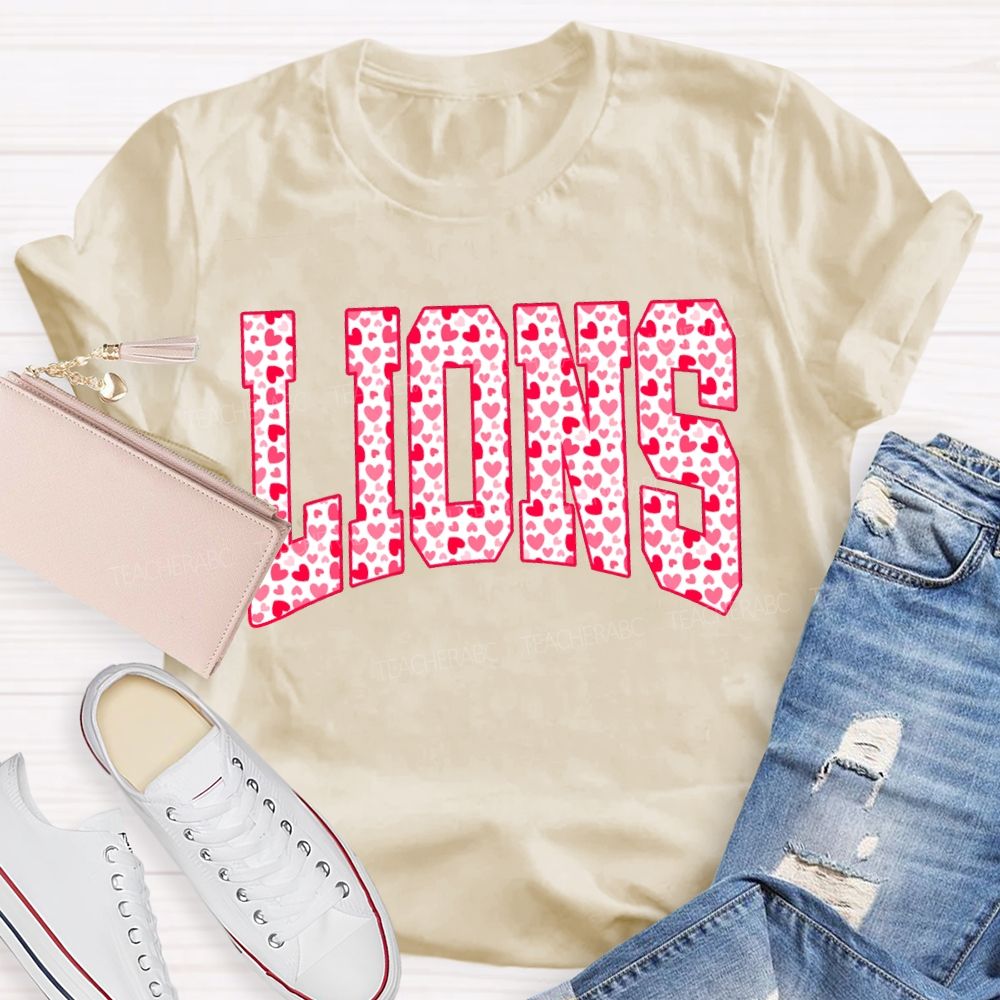 Personalized Mascot Valentine'S Day With Heart-Shaped Font T-shirt
