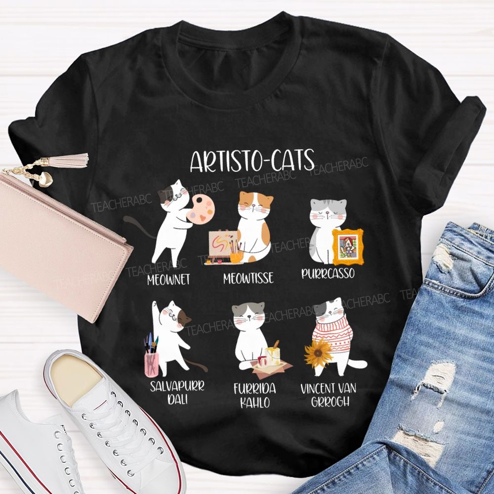 Artisto Cats Meownet Meowtisse Purrcasso T-shirt
