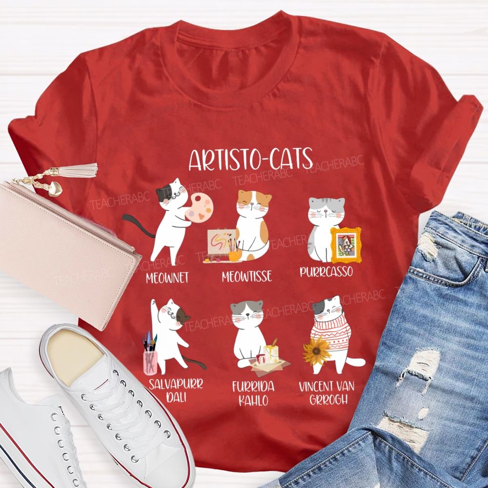 Artisto Cats Meownet Meowtisse Purrcasso T-shirt