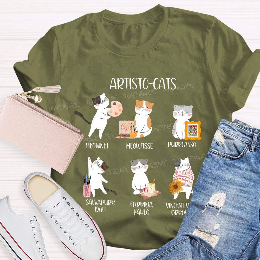 Artisto Cats Meownet Meowtisse Purrcasso T-shirt