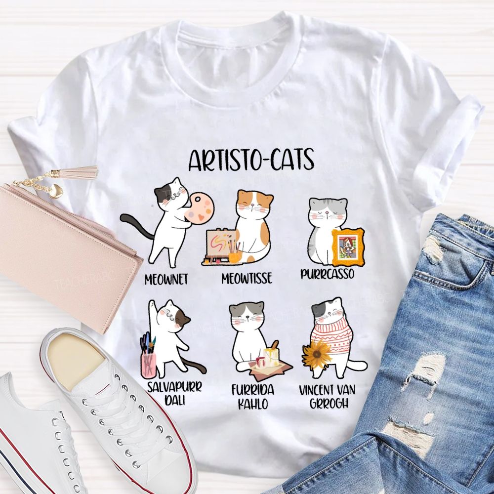 Artisto Cats Meownet Meowtisse Purrcasso T-shirt