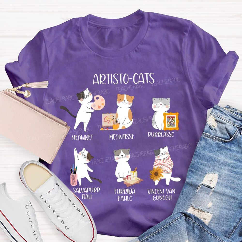 Artisto Cats Meownet Meowtisse Purrcasso T-shirt