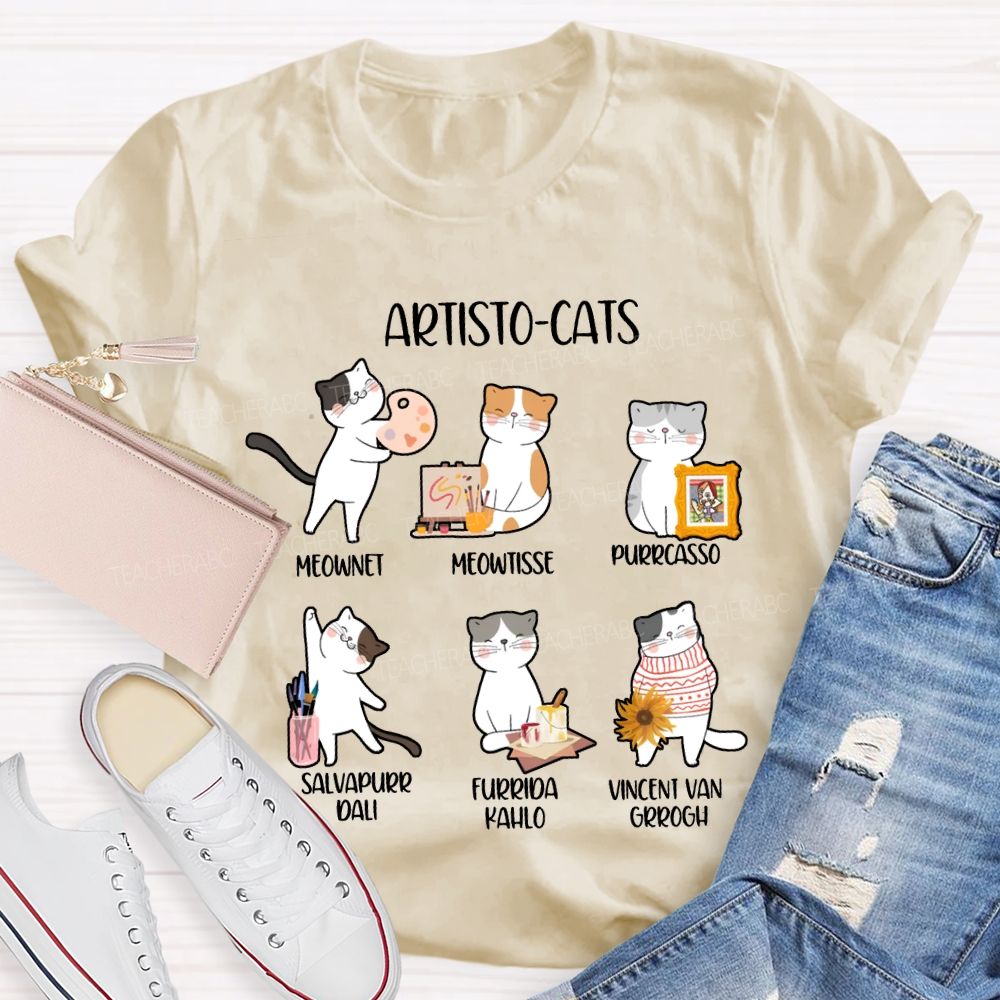 Artisto Cats Meownet Meowtisse Purrcasso T-shirt