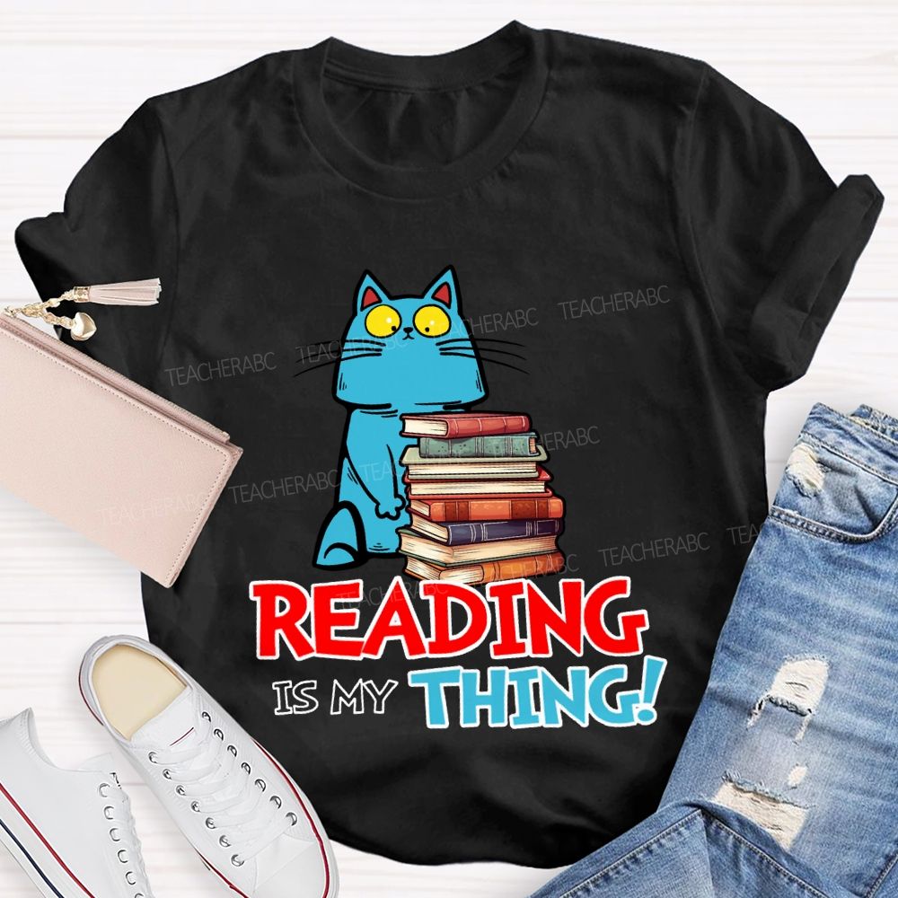 Reading Is My Thing Cats And Books T-shirt