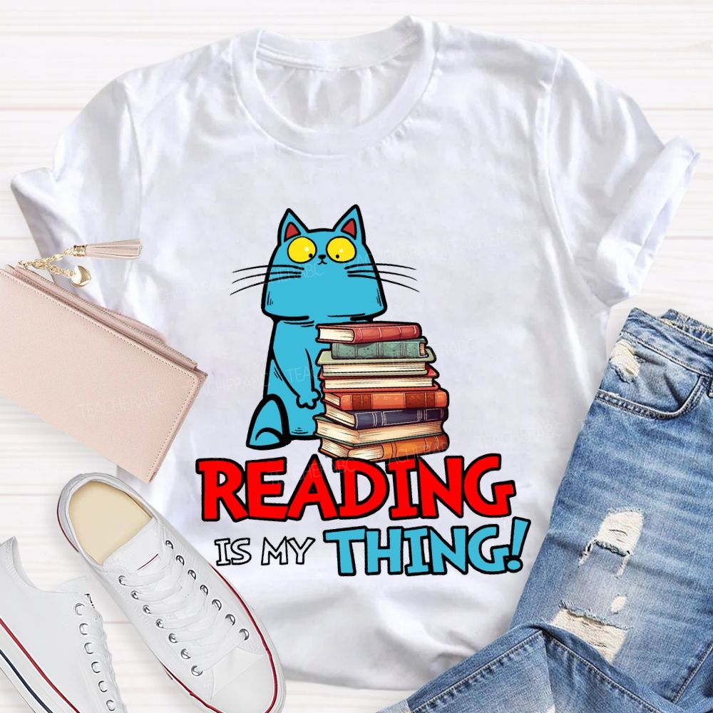 Reading Is My Thing Cats And Books T-shirt