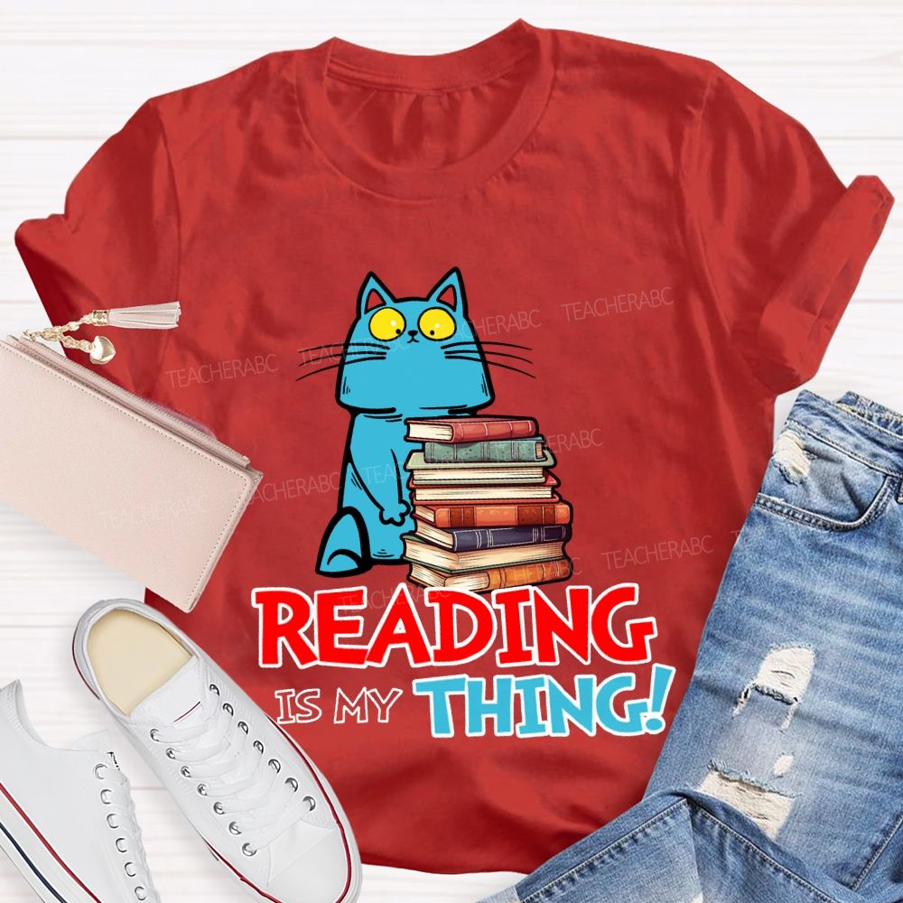Reading Is My Thing Cats And Books T-shirt