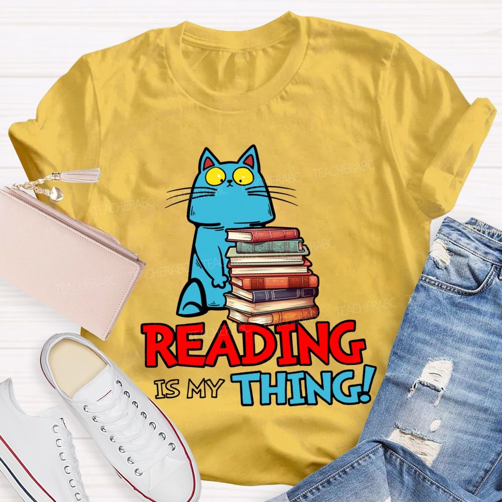 Reading Is My Thing Cats And Books T-shirt