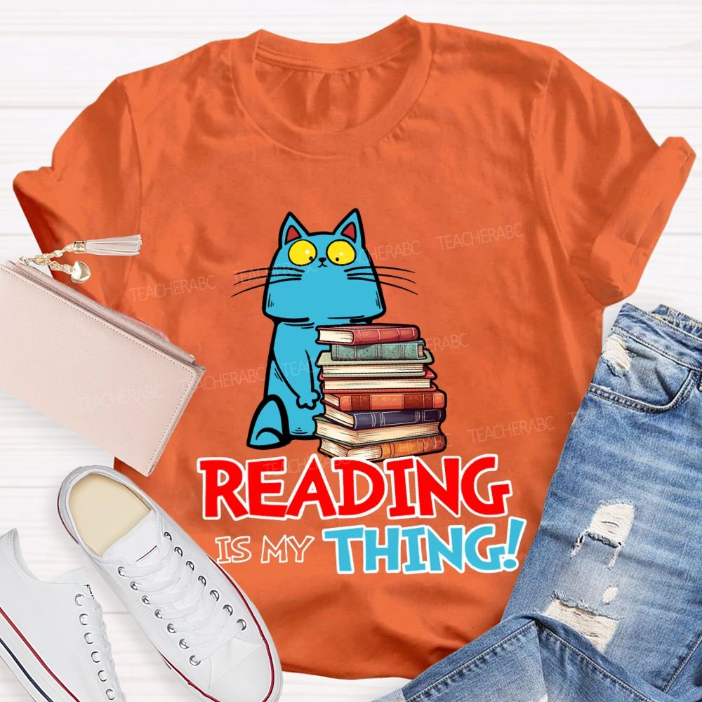 Reading Is My Thing Cats And Books T-shirt