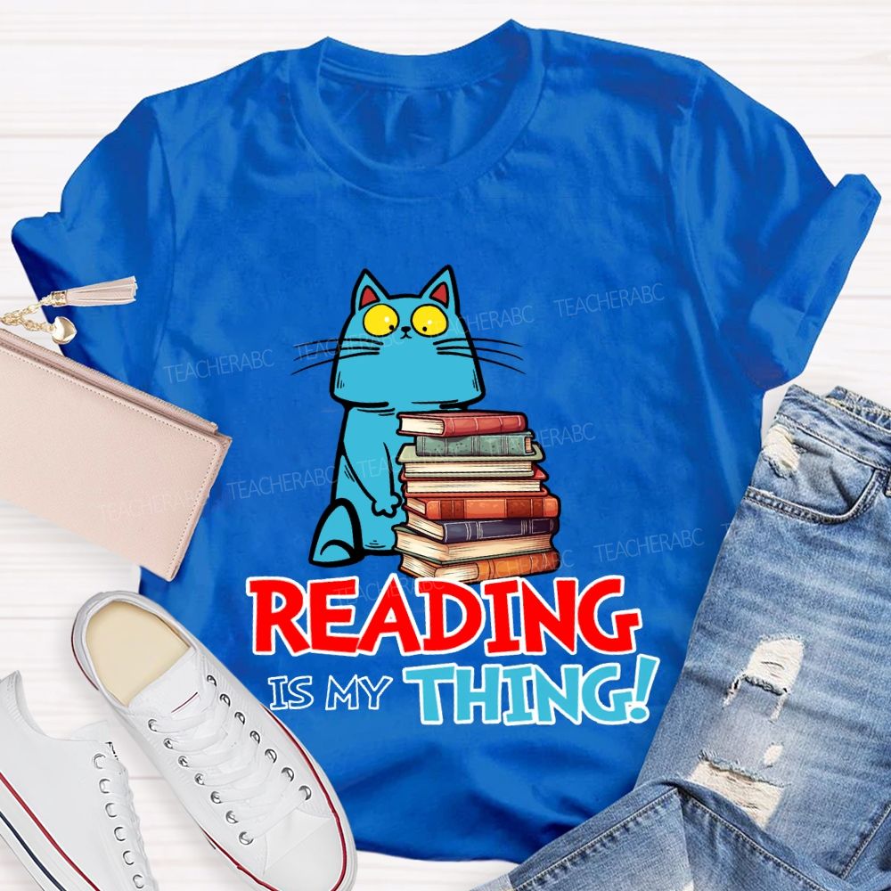 Reading Is My Thing Cats And Books T-shirt
