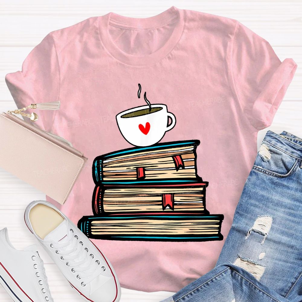 Coffee And Books Make Me Fall In Love With Reading T-shirt