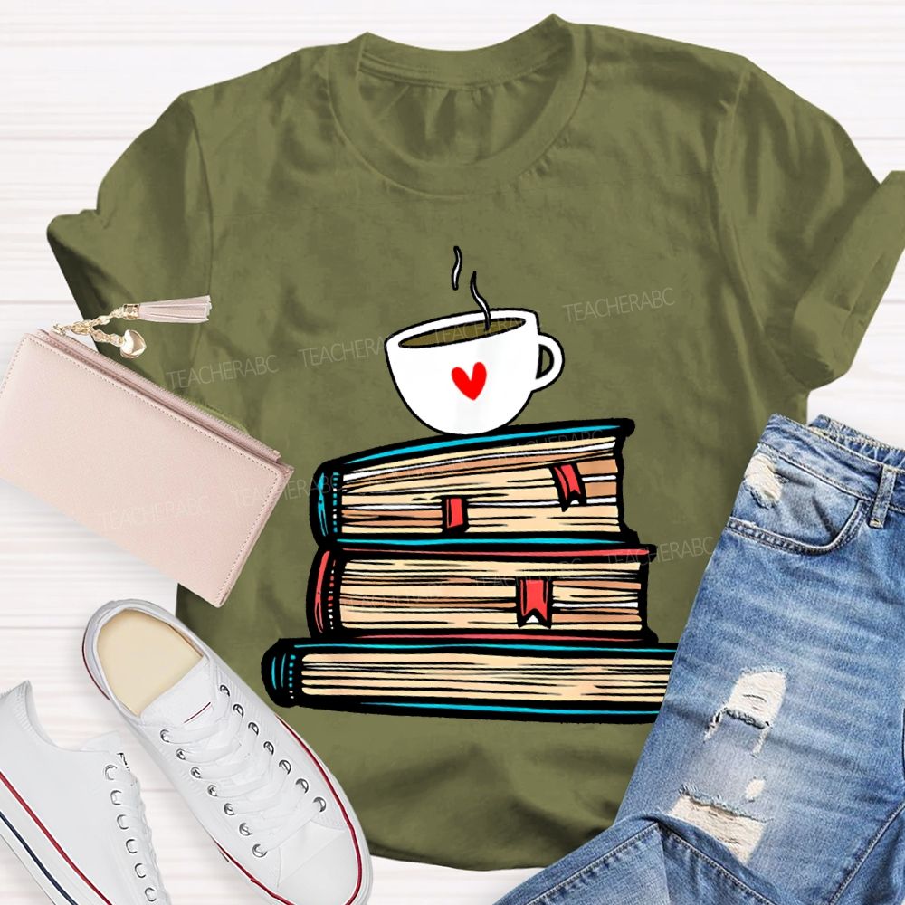 Coffee And Books Make Me Fall In Love With Reading T-shirt