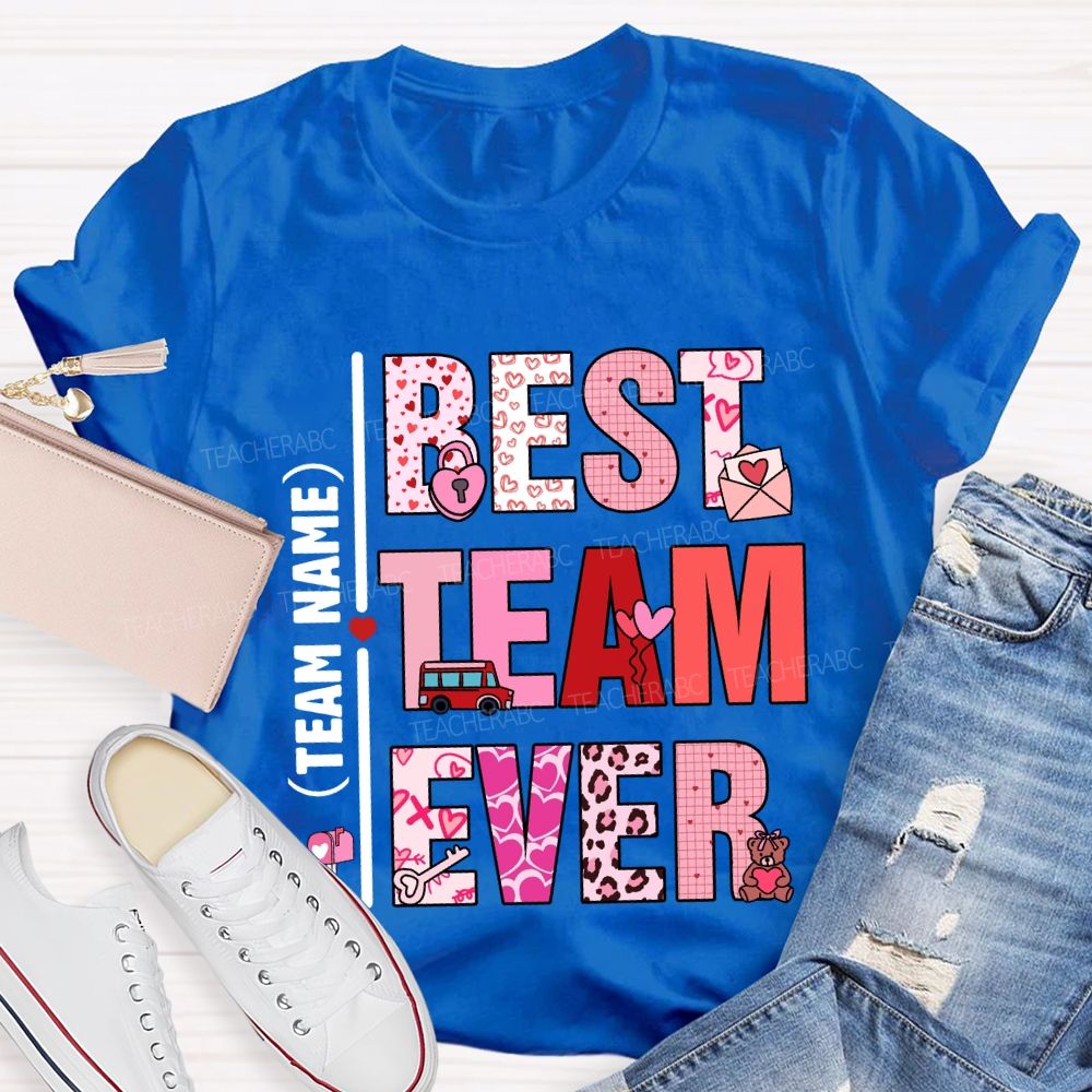 Personalized Team Name Valentine'S Day Pink Heart T-Shirt