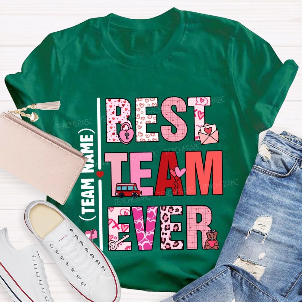 Personalized Team Name Valentine'S Day Pink Heart T-Shirt