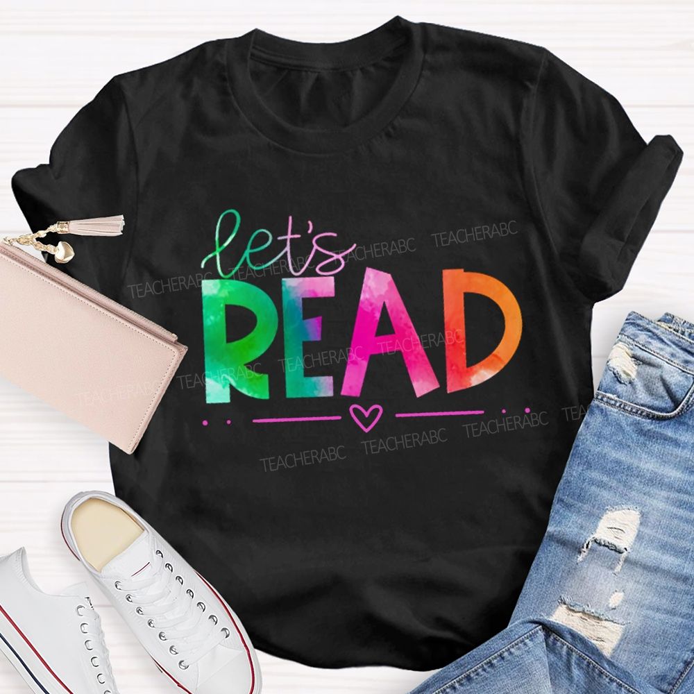 Let'S Read Gradient Text T-Shirt