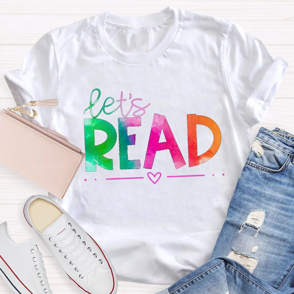 Let'S Read Gradient Text T-Shirt