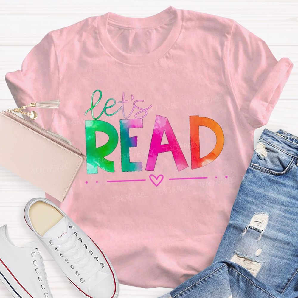 Let'S Read Gradient Text T-Shirt
